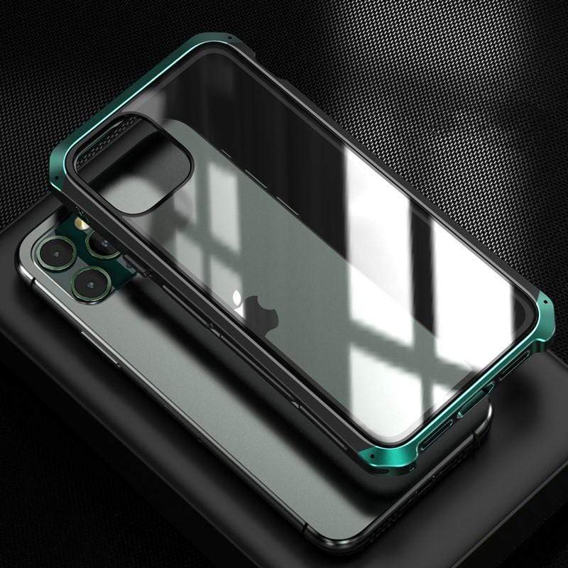 Techypop iPhone Case 2023 Aluminum + Titanium Shockproof Gorilla Tempered Glass Case for iPhone15 Pro Max