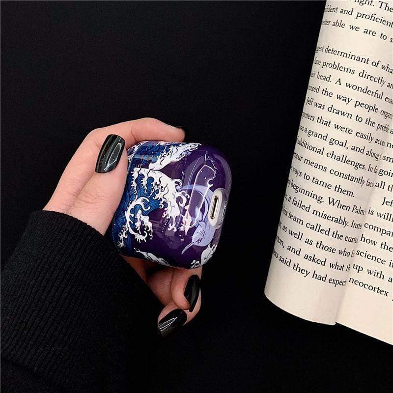 The Great Wave off Kanagawa Ukiyo-e Hard Protective Shockproof Case For Apple Airpods 1 & 2 - Techypop.com