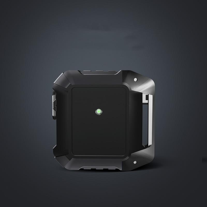 Techypop.com AirPods Case Airpods 1 & 2 / Black+Sliver Military Grade Shockproof Protective Case For Apple 1 & 2 & Pro