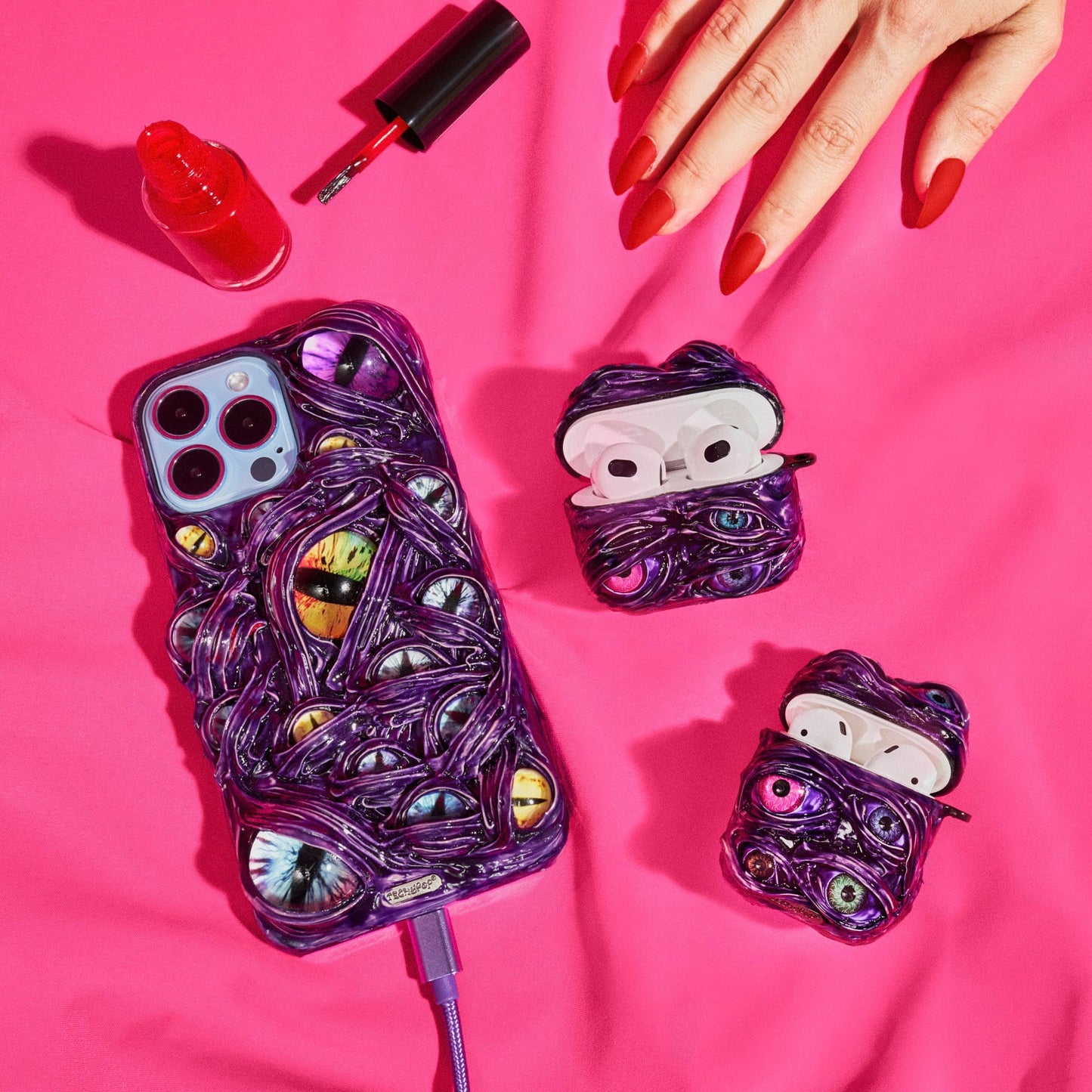 Techypop.com AirPods Case Purple Venom Handmade AirPods Case