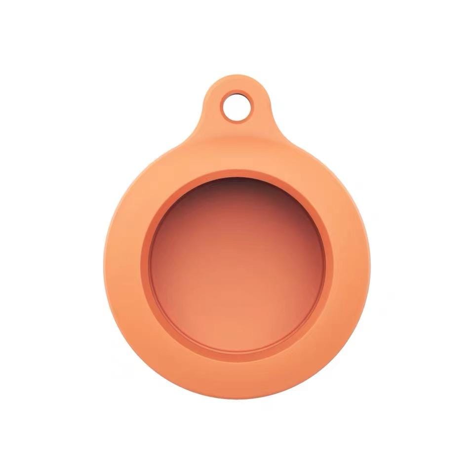 Techypop.com AirTag Case Orange Soft Silicone Designer AirTag Case
