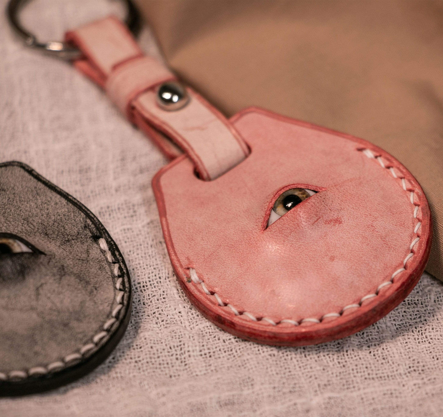 Techypop.com AirTag Case Pink The One Eye Leather Leather Designer AirTag Case