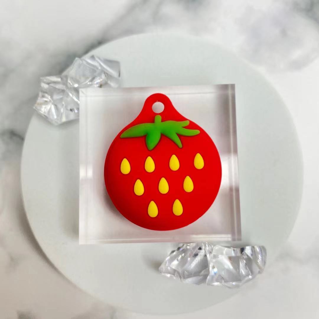 Techypop.com AirTag Case Strawberry Silicone Designer AirTag Case
