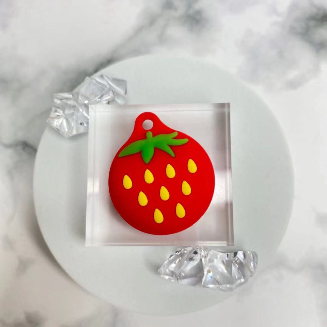 Techypop.com AirTag Case Strawberry Silicone Designer AirTag Case