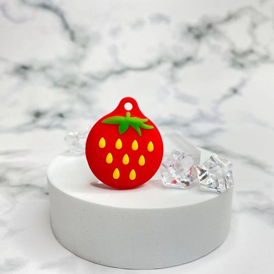 Techypop.com AirTag Case Strawberry Silicone Designer AirTag Case