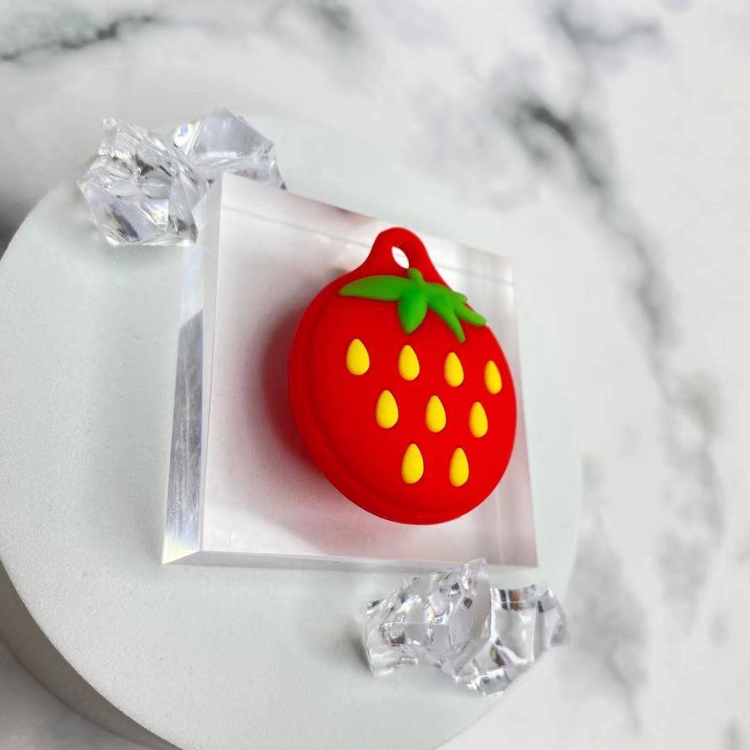 Techypop.com AirTag Case Strawberry Silicone Designer AirTag Case