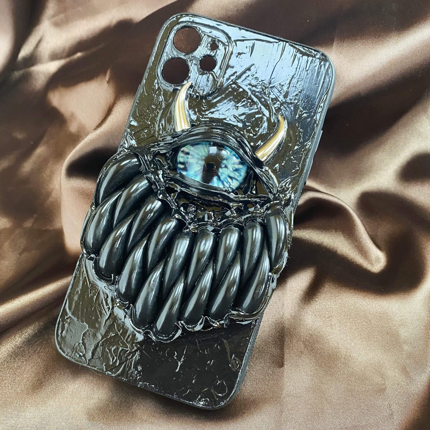 Techypop.com Monster Teeth Blue Eye Handmade Designer iPhone Case For All iPhone Models