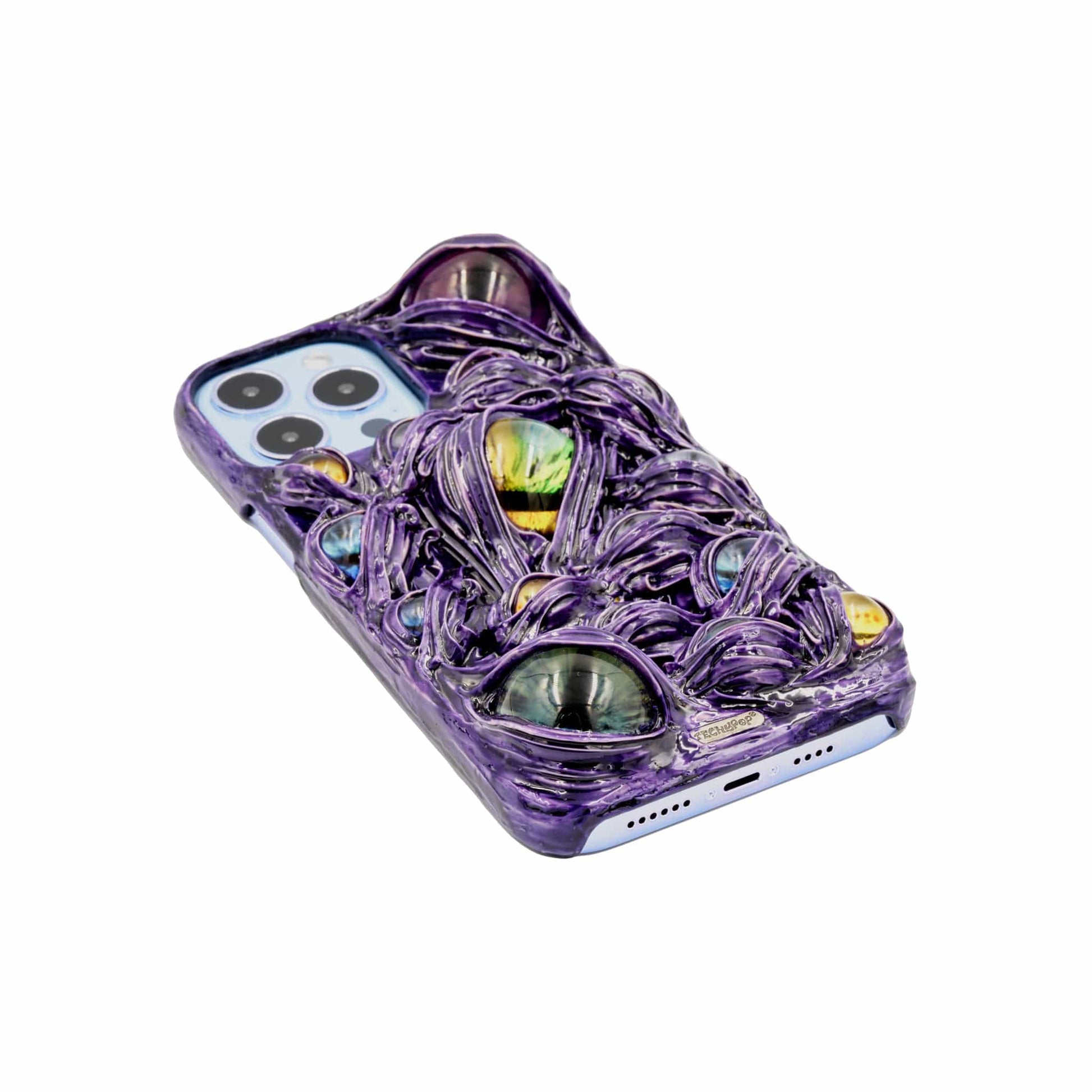Techypop.com Please leave your iPhone & AirPods model in the note section Purple Venom iPhone Case + AirPods Case + AirTag Case Set