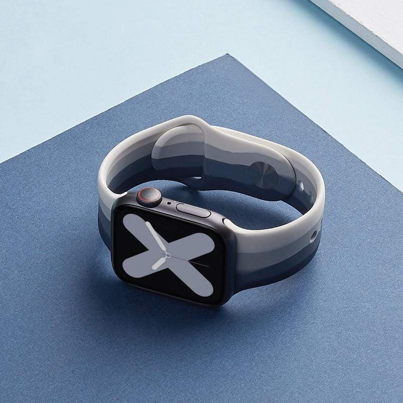 Techypop.com Watch Bands Blue / 38mm/40mm Stripe Silicone Designer Apple Watch Band Strap For iWatch Series SE 6/5/4/3/2/1