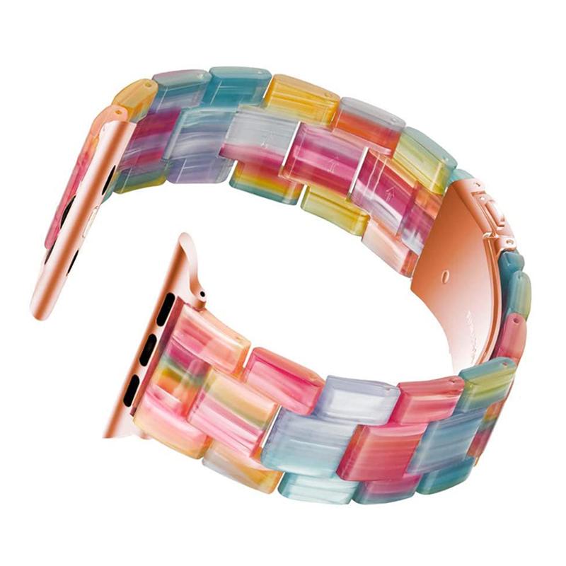 Techypop.com Watch Bands Resin Steel Buckle Designer Apple Watch Band Strap For iWatch Series SE 6/5/4/3/2/1