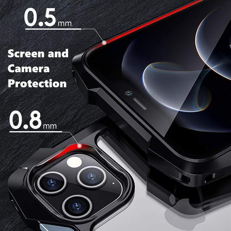Techypop iPhone Case 2020 New iPhone12 Shockproof Case Titanium Frame+ Enhanced Airbag Corners+ Gorilla Glass