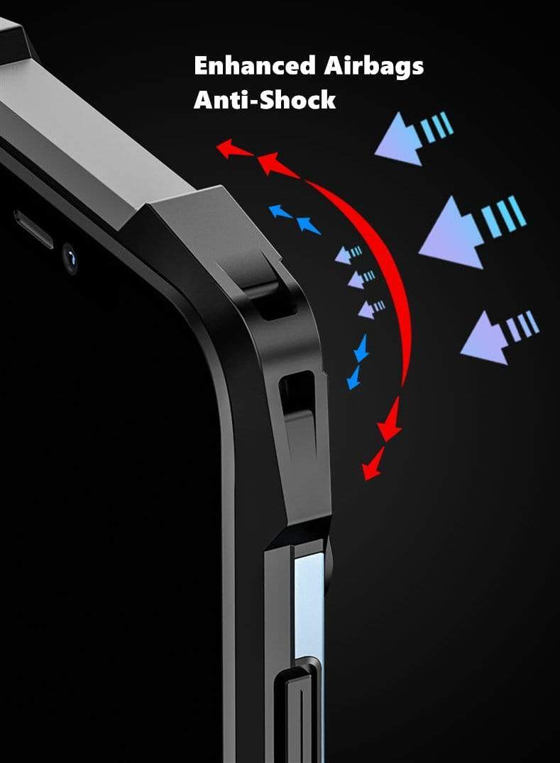 Techypop iPhone Case 2020 New iPhone12 Shockproof Case Titanium Frame+ Enhanced Airbag Corners+ Gorilla Glass