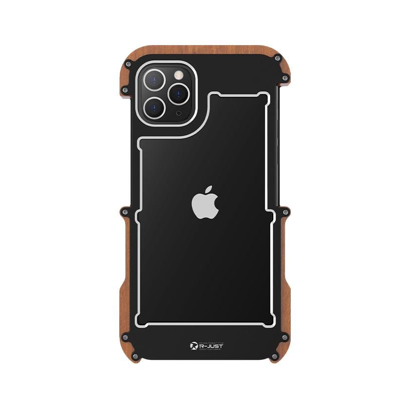 2020 NEW Wooden + Metal Frame Ultimate Shockproof Protective Designer iPhone Case For iPhone SE 11 Pro Max X XS Max XR 7 8 Plus - techypopcom