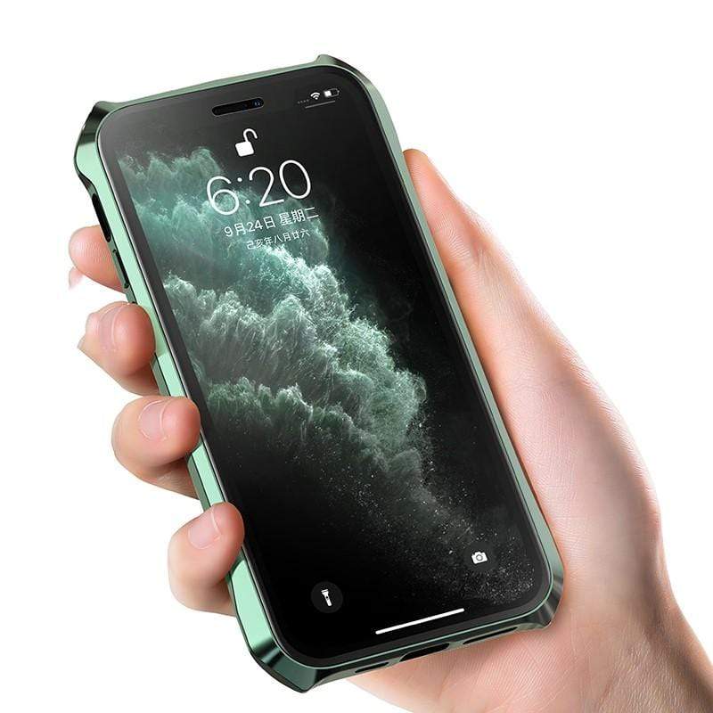All Wrap Tempered Glass Bumper Frame Shockproof Protective Designer iPhone Case For iPhone SE 11 Pro Max X XS Max XR 7 8 Plus - techypopcom