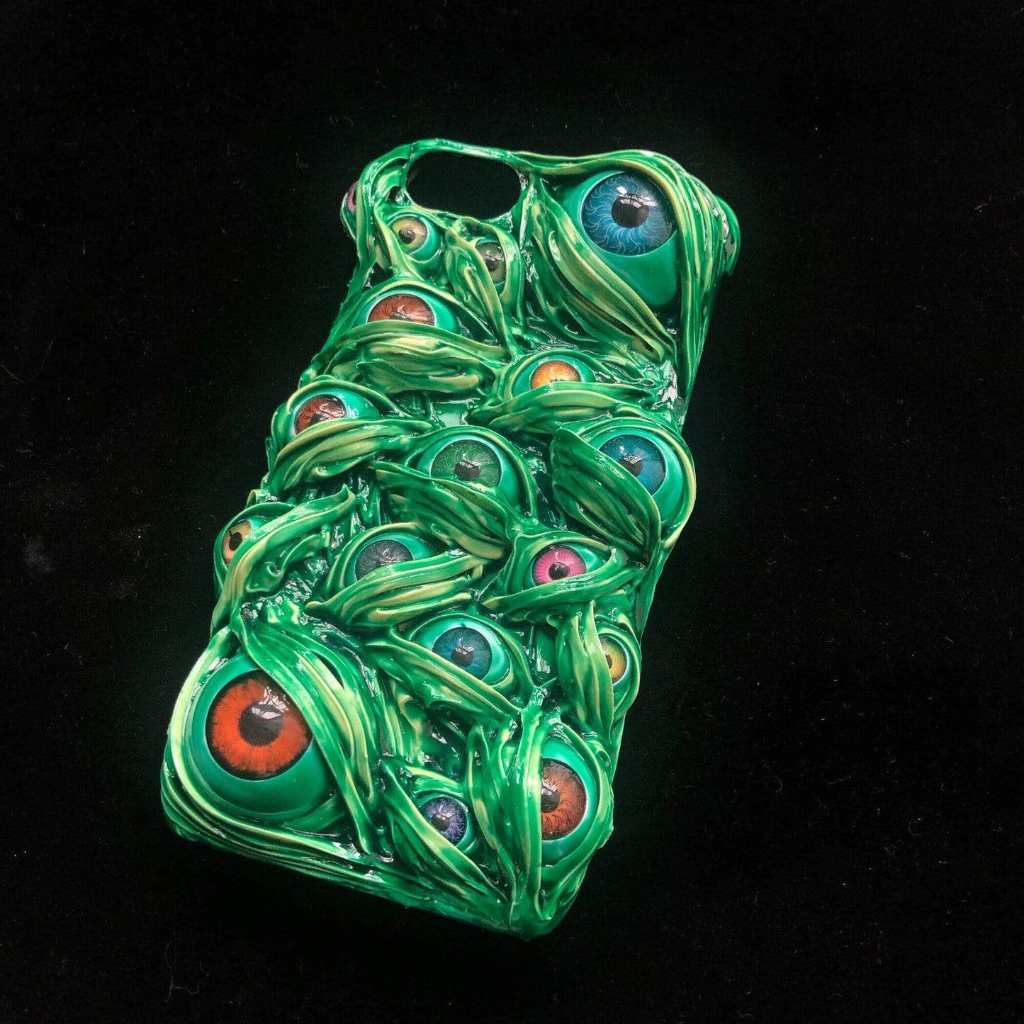 Green Venom & The Eyes Handmade Designer iPhone Case For iPhone SE 11 Pro Max X XS Max XR 7 8 Plus - techypopcom