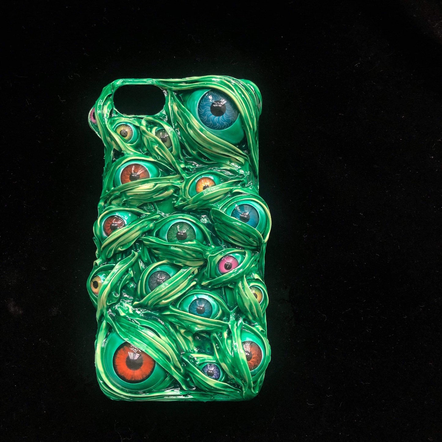 Green Venom & The Eyes Handmade Designer iPhone Case For iPhone SE 11 Pro Max X XS Max XR 7 8 Plus - techypopcom