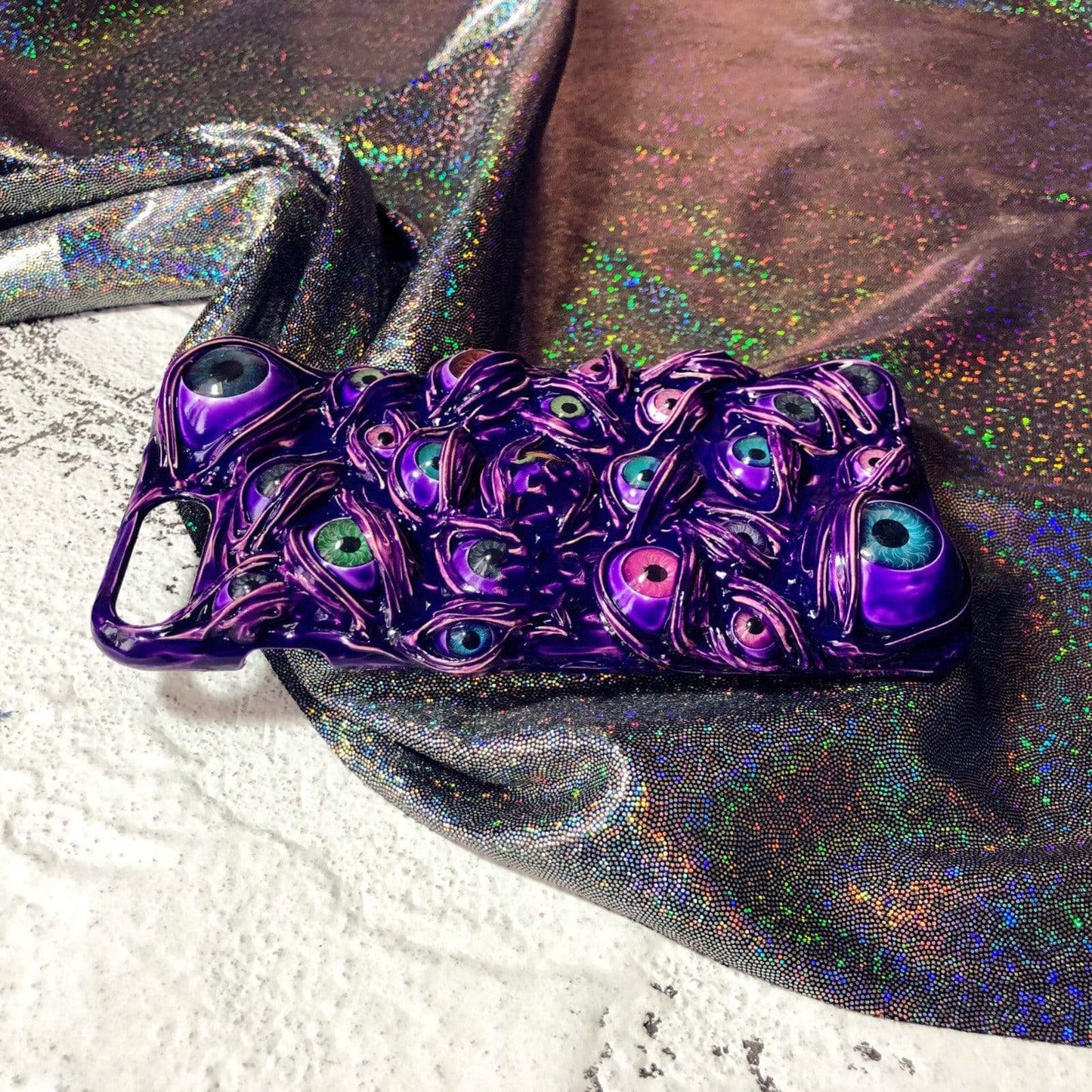 Purple Venom & The Eyes Handmade Designer iPhone Case For iPhone SE 11 Pro Max X XS Max XR 7 8 Plus - techypopcom
