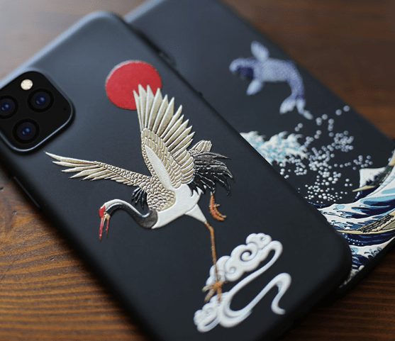 Techypop iPhone Case The Great Wave Kanagawa Ukiyo-e Silicone Designer iPhone Case For All iPhone Models