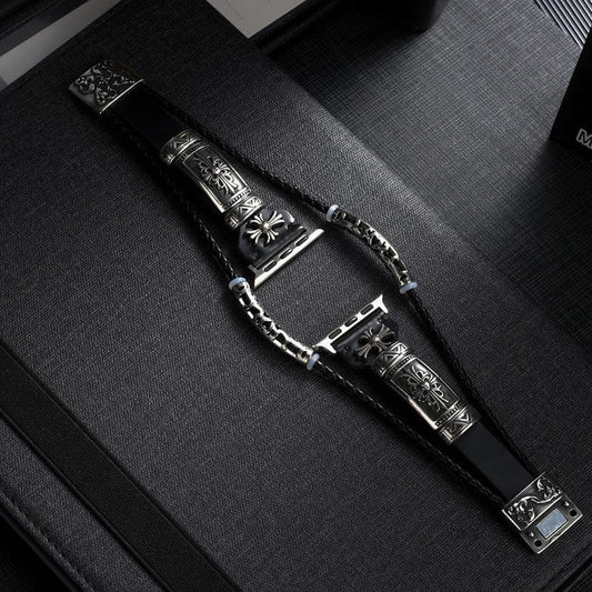 Techypop Watch Bands 38mm/40mm / Black Handmade Bohemian Designer Apple Watch Band Strap For iWatch Series SE 7/6/5/4/3/2/1