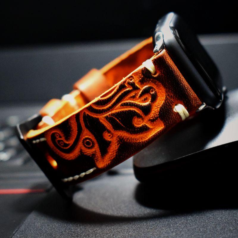Vintage Handmade Leather Compatible With Apple Designer Watch Band Strap For iWatch Series 4/3/2/1 - techypopcom