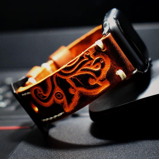 Vintage Handmade Leather Compatible With Apple Designer Watch Band Strap For iWatch Series 4/3/2/1 - techypopcom