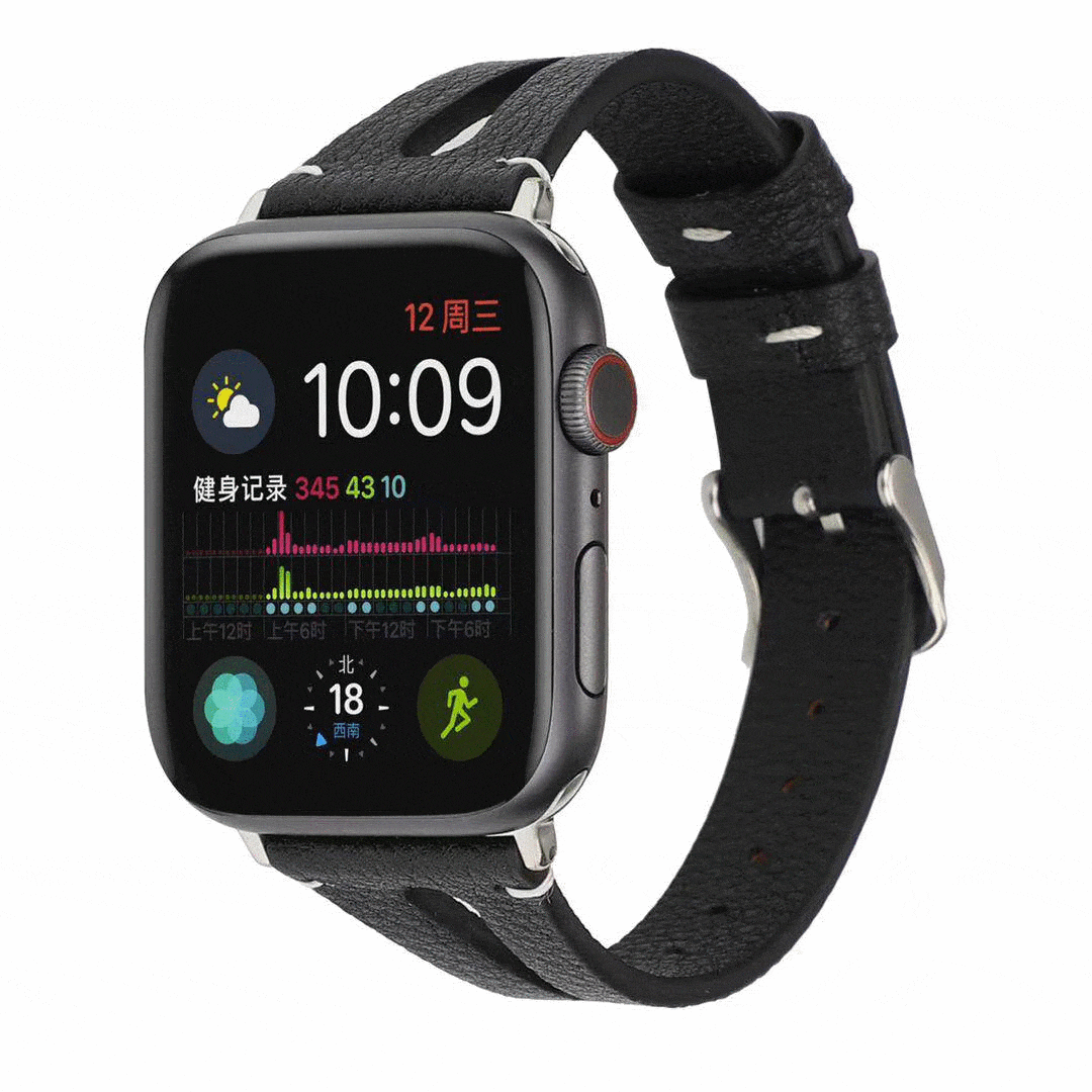 MORE COLORS Genuine Leather Slim Breathable Compatible With Apple Watch Band Strap For iWatch Series 4/3/2/1 - Techypop.com