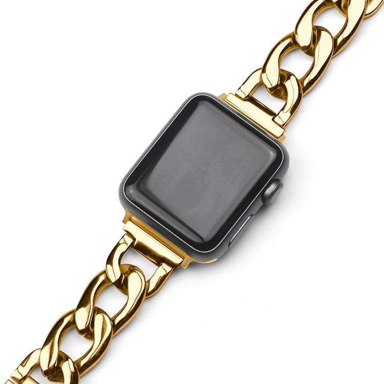 Rose Gold Stainless Steel Compatible With Apple Watch Metal Chain Band Strap For iWatch Series 4/3/2/1 - techypopcom