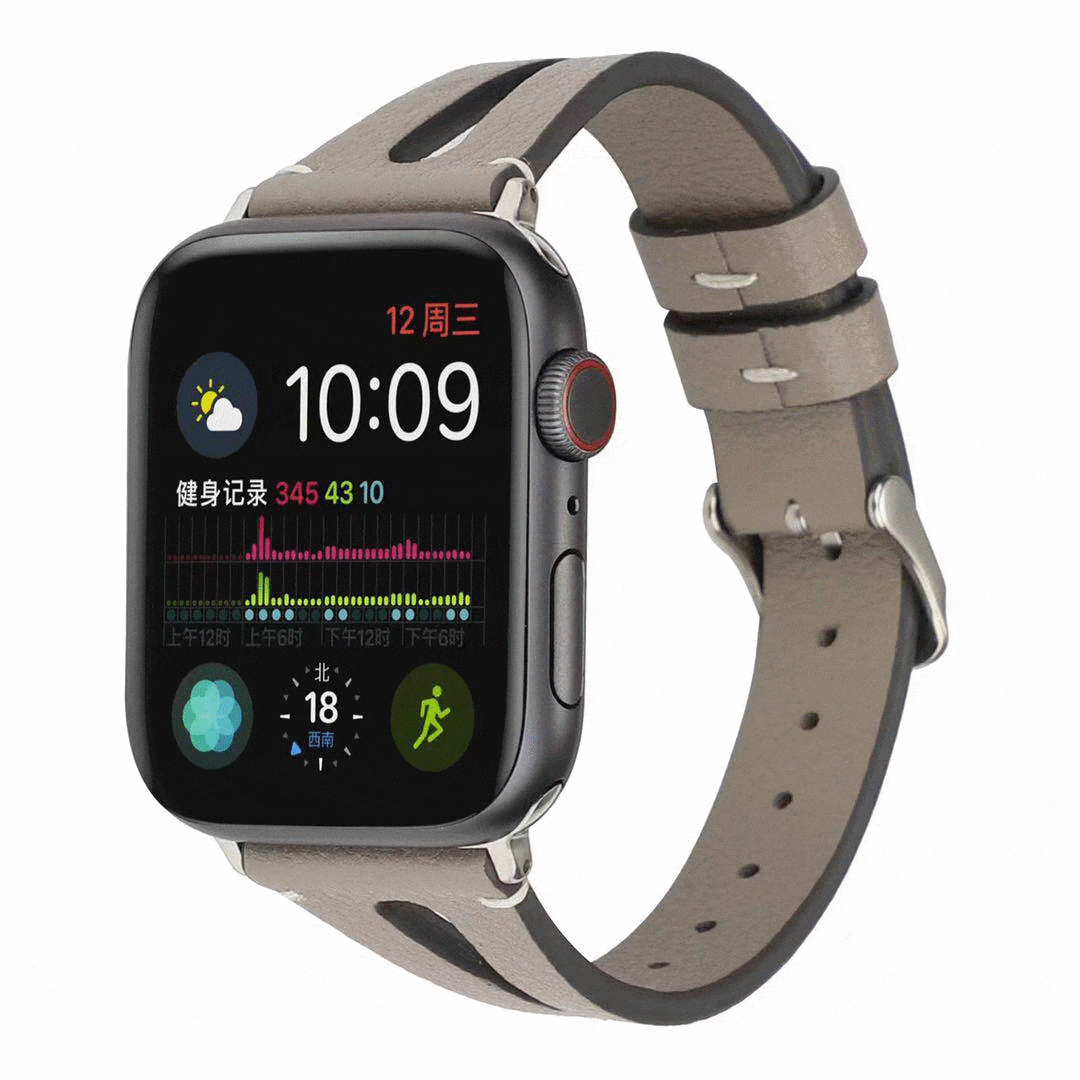 MORE COLORS Genuine Leather Slim Breathable Compatible With Apple Watch Band Strap For iWatch Series 4/3/2/1 - Techypop.com