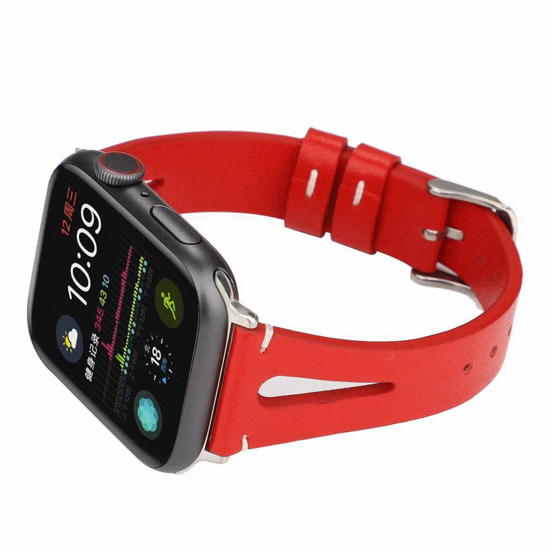MORE COLORS Genuine Leather Slim Breathable Compatible With Apple Watch Band Strap For iWatch Series 4/3/2/1 - Techypop.com