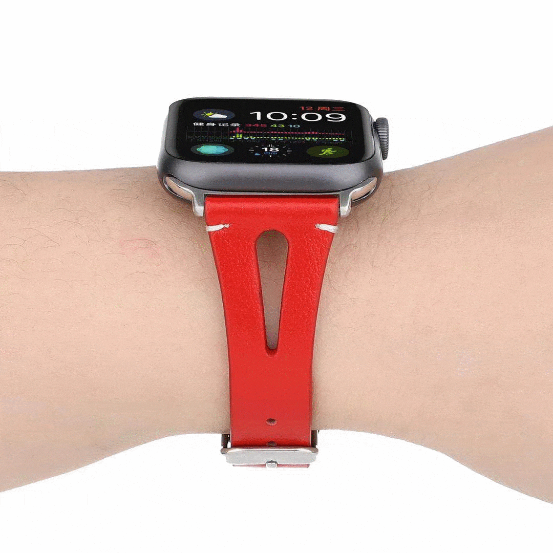 MORE COLORS Genuine Leather Slim Breathable Compatible With Apple Watch Band Strap For iWatch Series 4/3/2/1 - Techypop.com