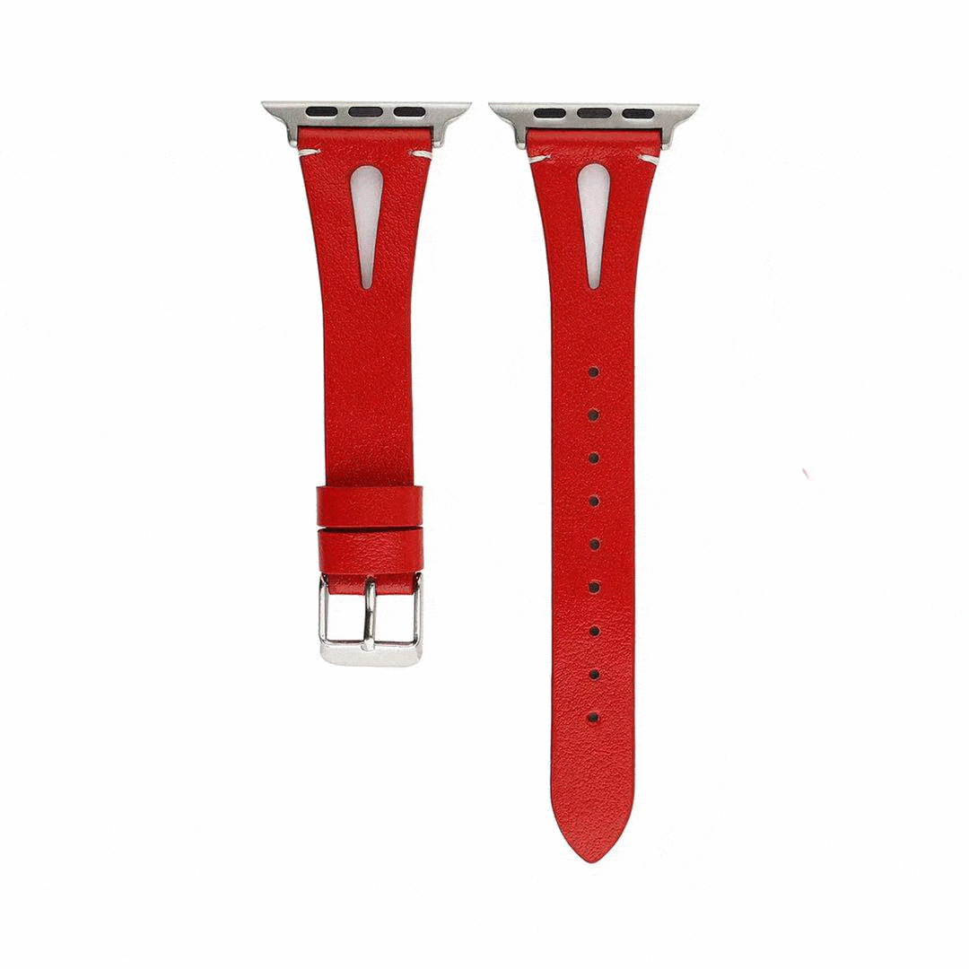 MORE COLORS Genuine Leather Slim Breathable Compatible With Apple Watch Band Strap For iWatch Series 4/3/2/1 - Techypop.com