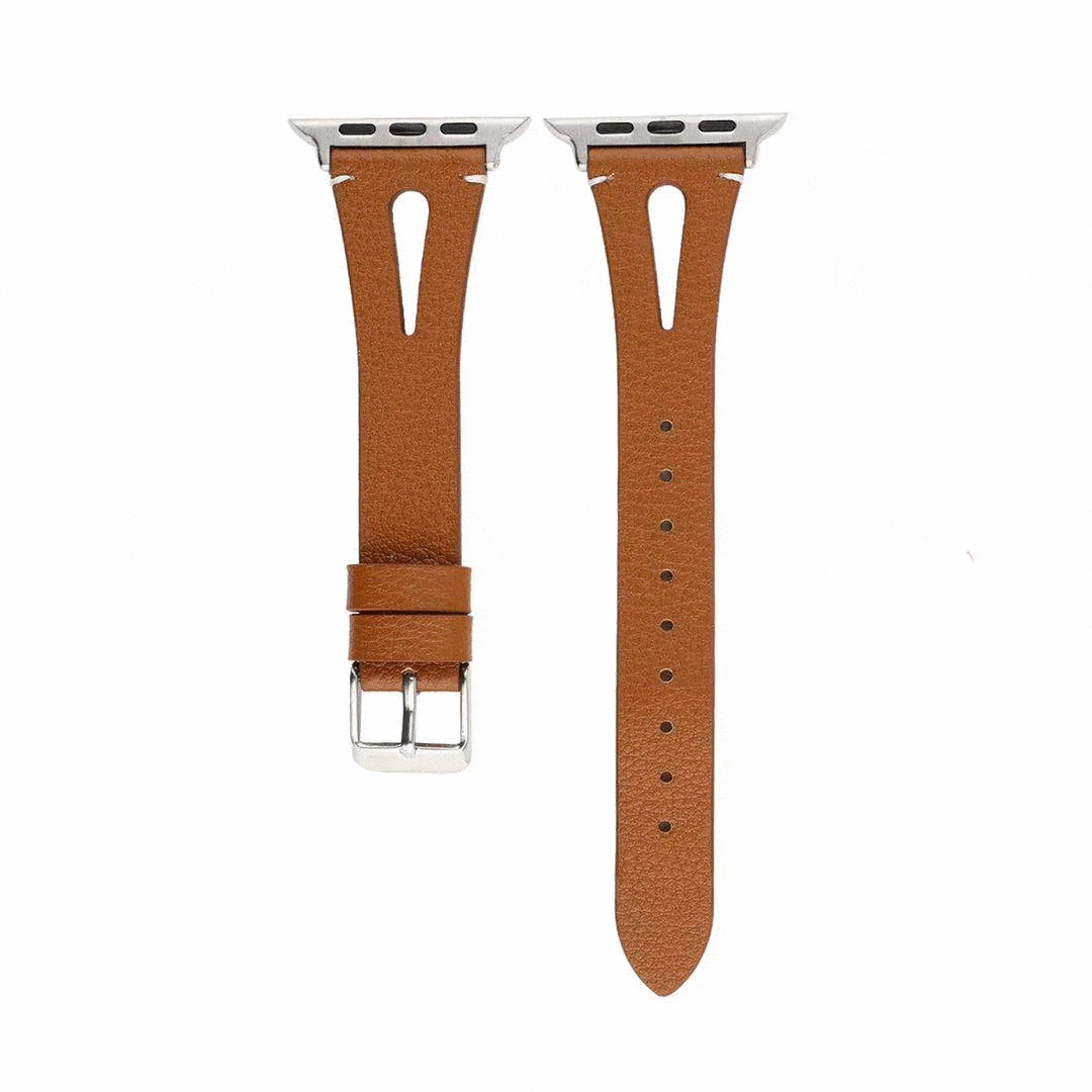 MORE COLORS Genuine Leather Slim Breathable Compatible With Apple Watch Band Strap For iWatch Series 4/3/2/1 - Techypop.com