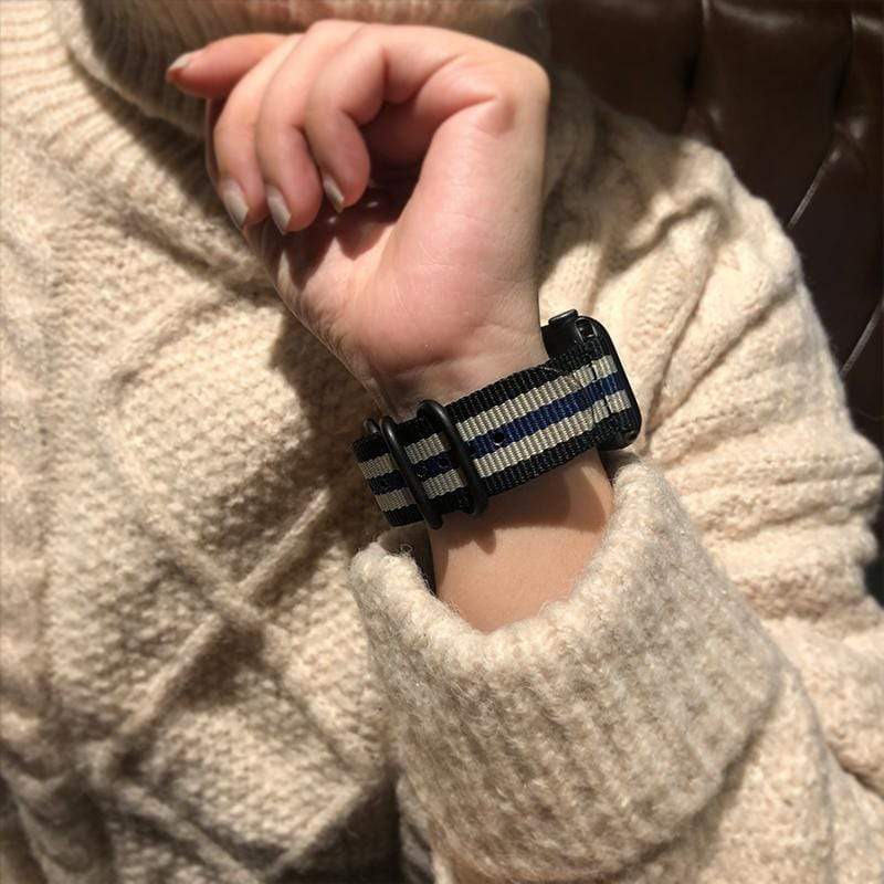Nylon Stripe Designer Apple Watch Band Strap For iWatch Series 4/3/2/1 - techypopcom