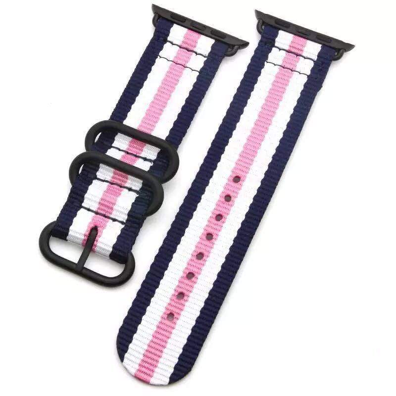 Stripe Nylon Durable Compatible With Apple Watch 38mm 40mm 42mm 44mm Band Strap For iWatch Series 4/3/2/1 - Techypop.com