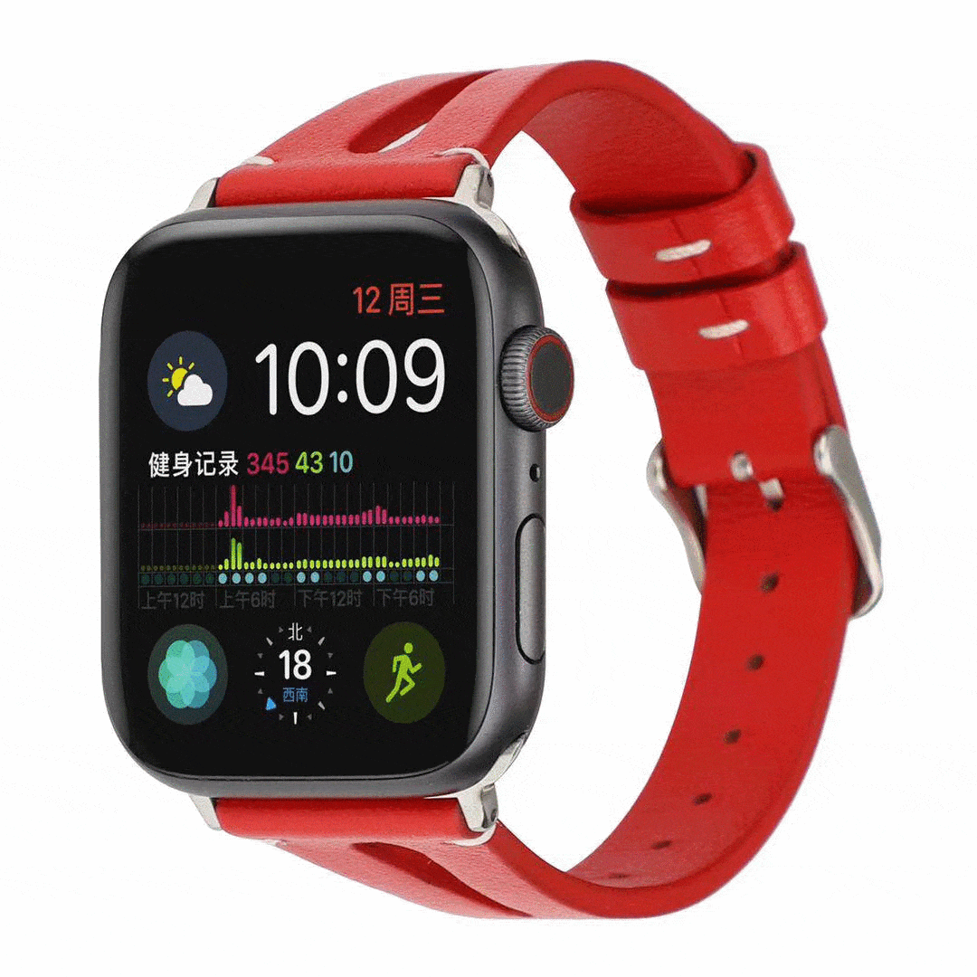 MORE COLORS Genuine Leather Slim Breathable Compatible With Apple Watch Band Strap For iWatch Series 4/3/2/1 - Techypop.com
