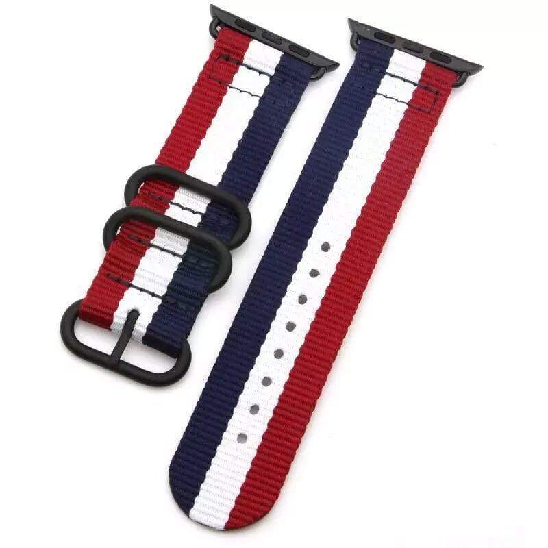 Stripe Nylon Durable Compatible With Apple Watch 38mm 40mm 42mm 44mm Band Strap For iWatch Series 4/3/2/1 - Techypop.com