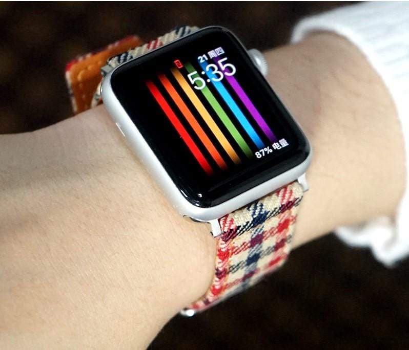 Soft Plaid Compatible With Apple Designer Watch Band Strap For iWatch Series 4/3/2/1 - techypopcom