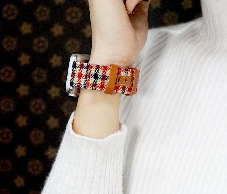 Soft Plaid Compatible With Apple Designer Watch Band Strap For iWatch Series 4/3/2/1 - techypopcom