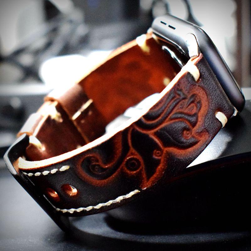 Vintage Handmade Leather Compatible With Apple Designer Watch Band Strap For iWatch Series 4/3/2/1 - techypopcom