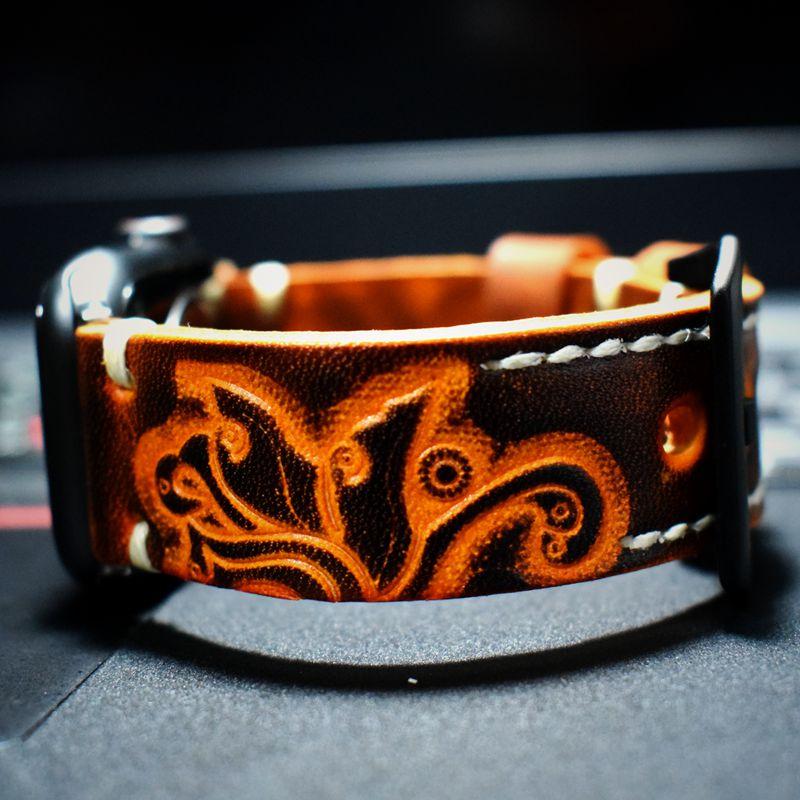 Vintage Handmade Leather Compatible With Apple Designer Watch Band Strap For iWatch Series 4/3/2/1 - techypopcom