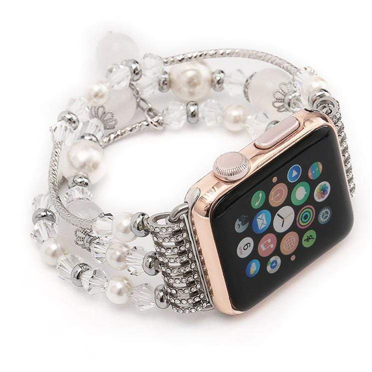Rose Gold Jewelry Stretchable Compatible With Apple Watch Band Strap For iWatch Series 4/3/2/1 - techypopcom