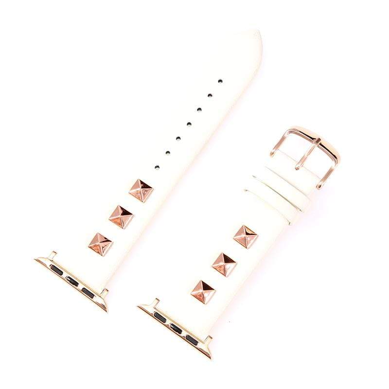 Studs Leather Designer Apple Watch Band Strap For iWatch Series 4/3/2/1 - techypopcom