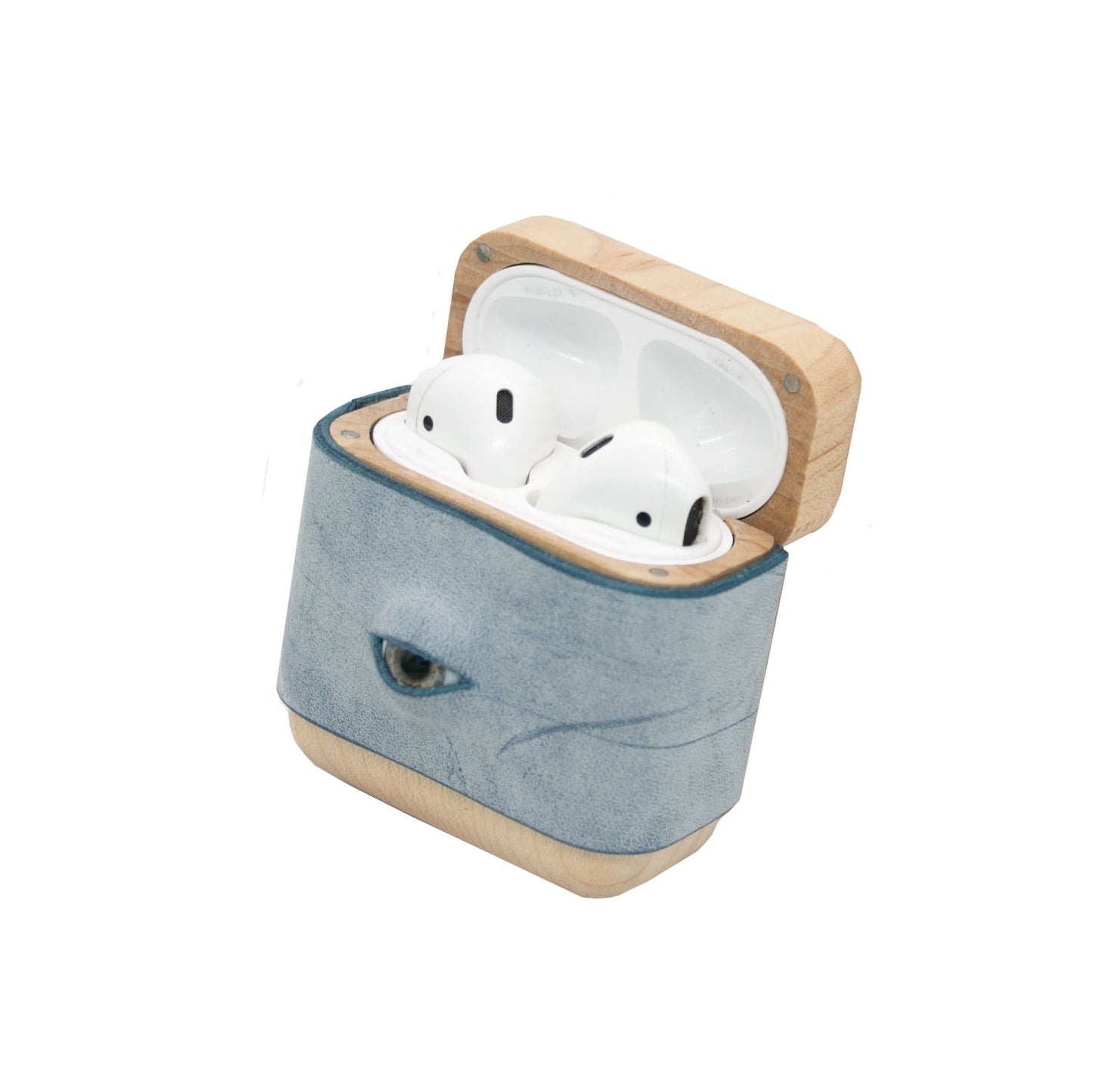 The Eye Leather Wooden Protective Case For Apple Airpods 1 & 2 & Pro - techypopcom