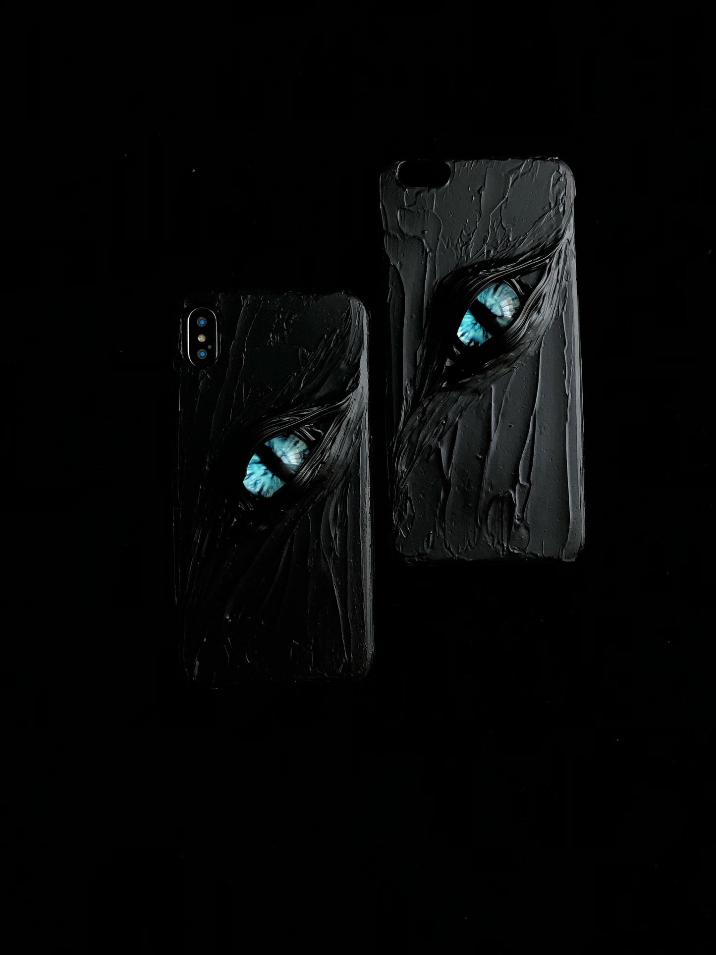 techypopcom iPhone Case Glow in the Dark Cat Eye Handmade Designer iPhone Case For iPhone 12 SE 11 Pro Max X XS Max XR 7 8 Plus
