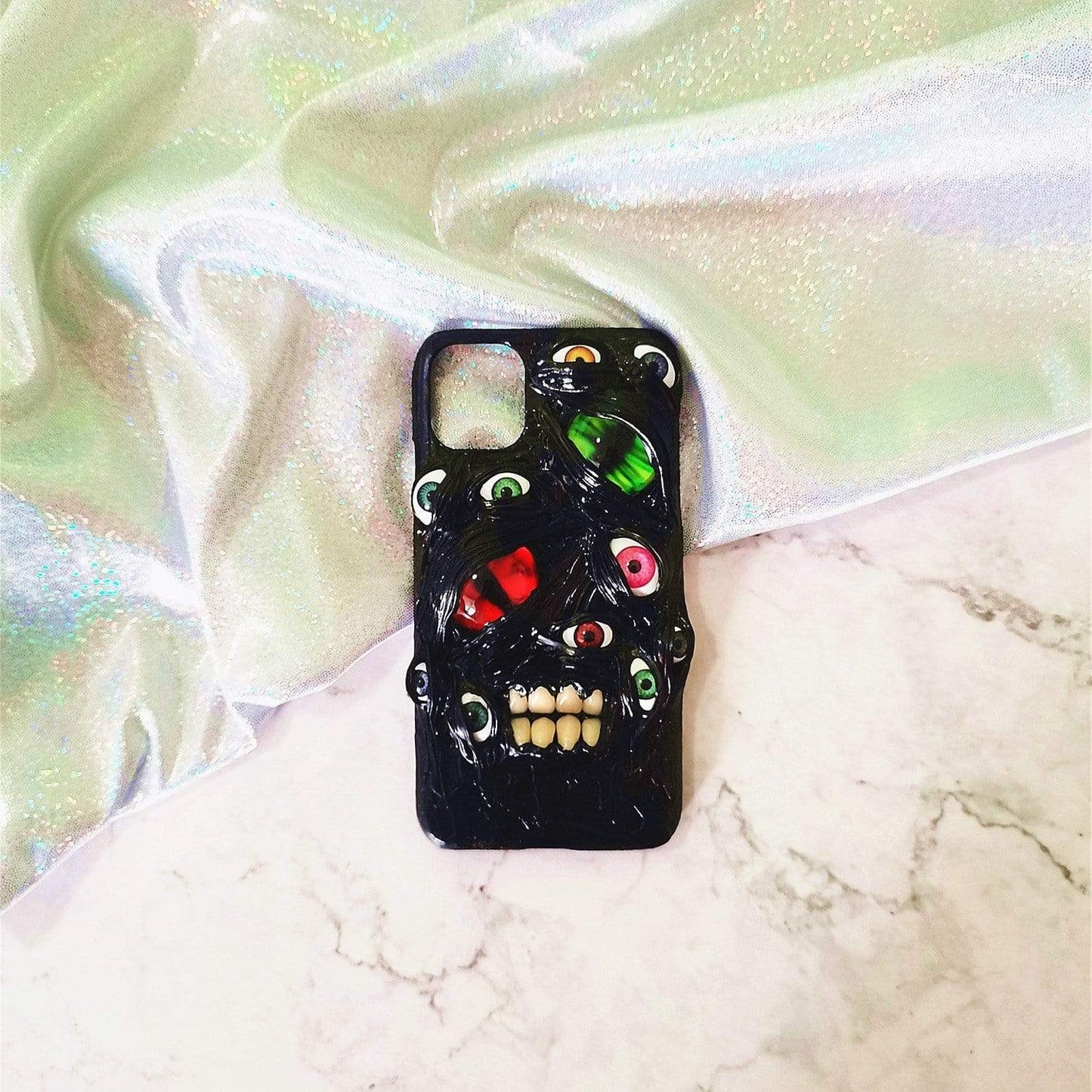 techypopcom iPhone Case iPhone 12 Mini The Teeth Glow in the Dark Handmade Designer iPhone Case For iPhone 12 SE 11 Pro Max X XS Max XR 7 8 Plus