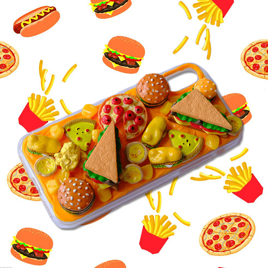Just Burgers and Pizza Handmade Designer iPhone Case For iPhone 12 SE 11 Pro Max X XS Max XR 7 8 Plus - techypopcom
