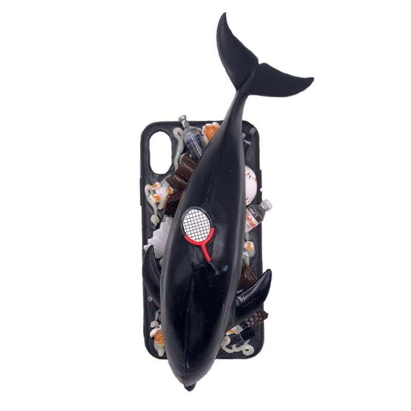 The Black Dolphin Handmade Designer iPhone Case For iPhone 12 SE 11 Pro Max X XS Max XR 7 8 Plus - techypopcom