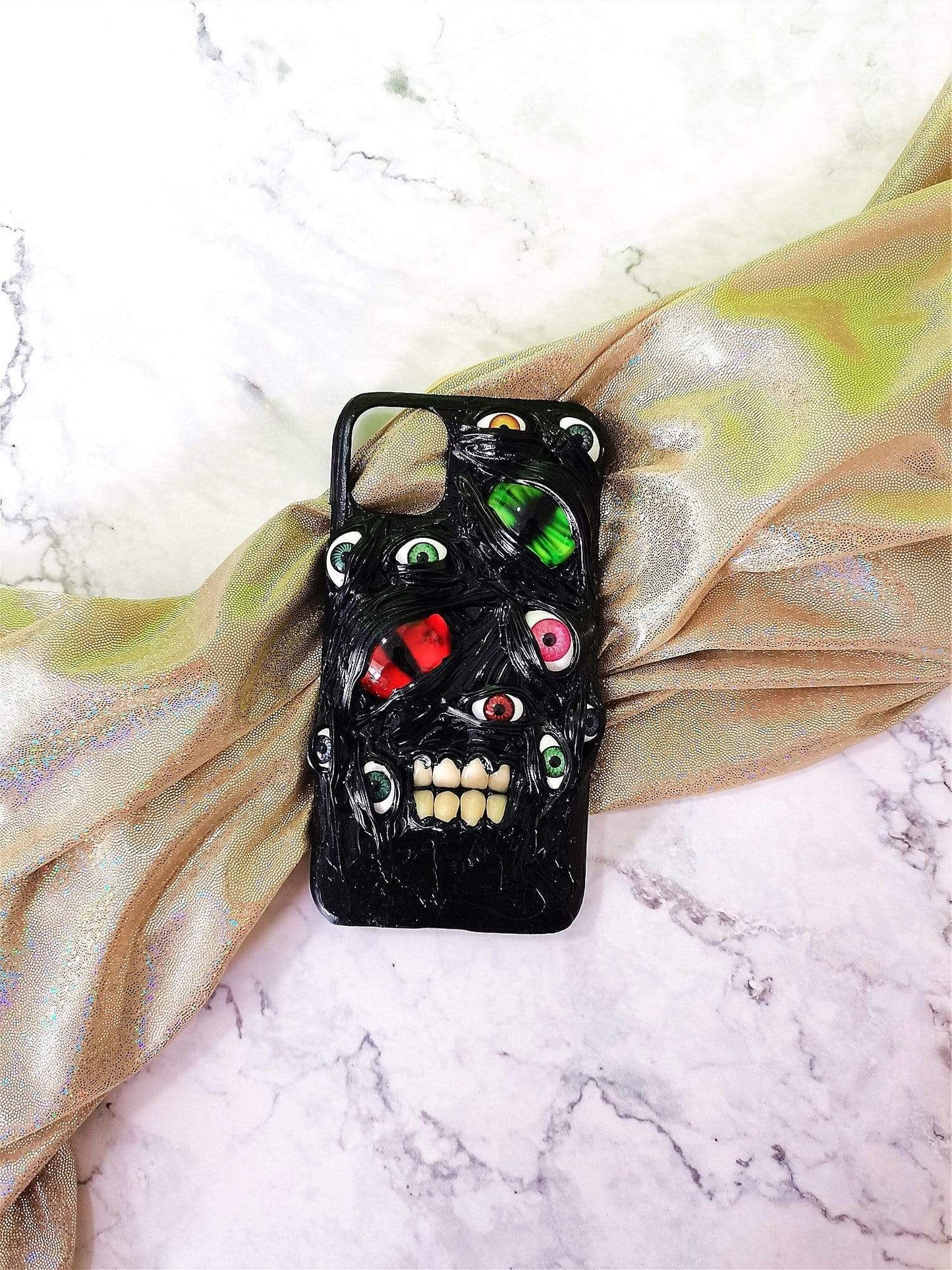 techypopcom iPhone Case The Teeth Glow in the Dark Handmade Designer iPhone Case For iPhone 12 SE 11 Pro Max X XS Max XR 7 8 Plus