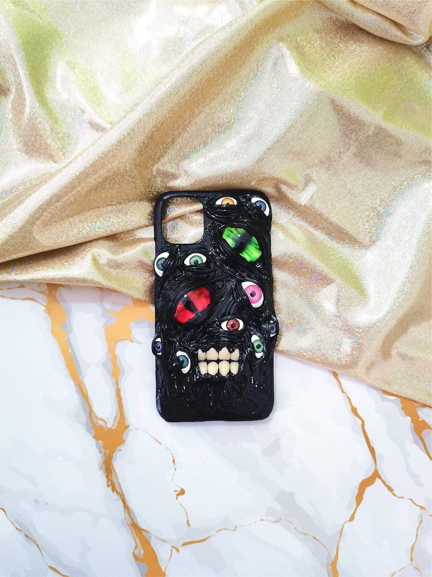 techypopcom iPhone Case The Teeth Glow in the Dark Handmade Designer iPhone Case For iPhone 12 SE 11 Pro Max X XS Max XR 7 8 Plus