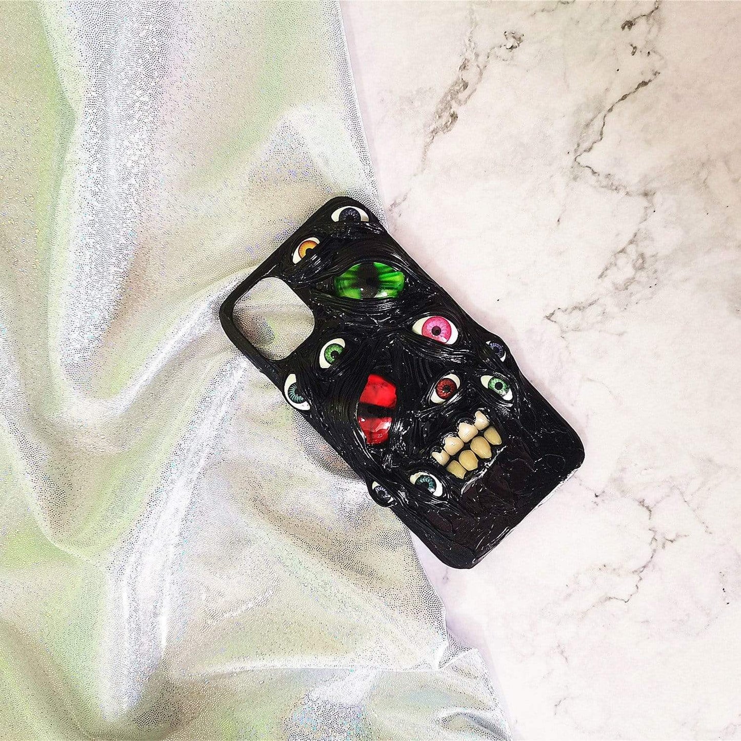 techypopcom iPhone Case The Teeth Glow in the Dark Handmade Designer iPhone Case For iPhone 12 SE 11 Pro Max X XS Max XR 7 8 Plus